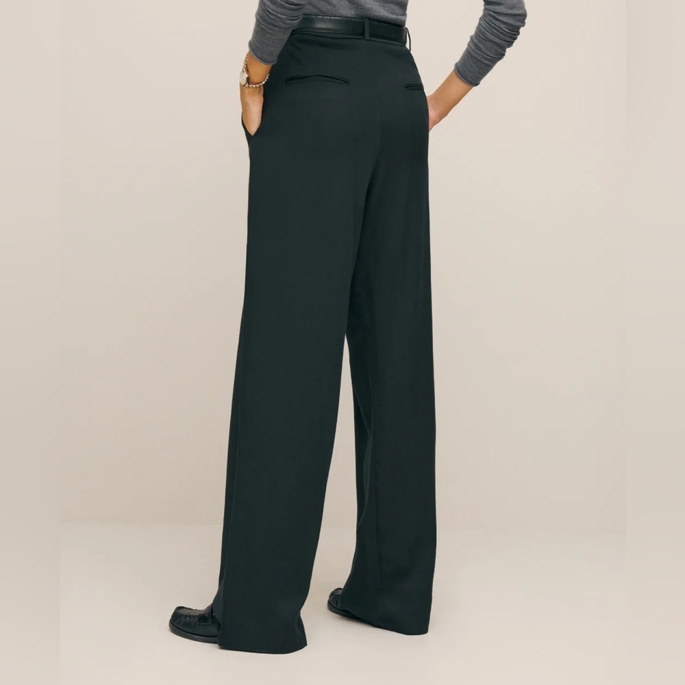 Reformation Mason Black Wide-Leg Trousers Pants sz 0 NWT 188$ - Picture 3 of 3